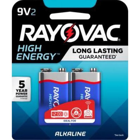 Ray O Vac 9V Size Alkaline Battery Carded 2PK