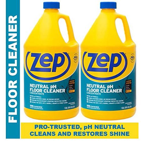 ZEP Neutral PH Floor Cleaner Concentrate 128 Ounces (2 Pack) ZUNEUT128 - Pro Trusted for Daily Floor Cleaning with No Residue