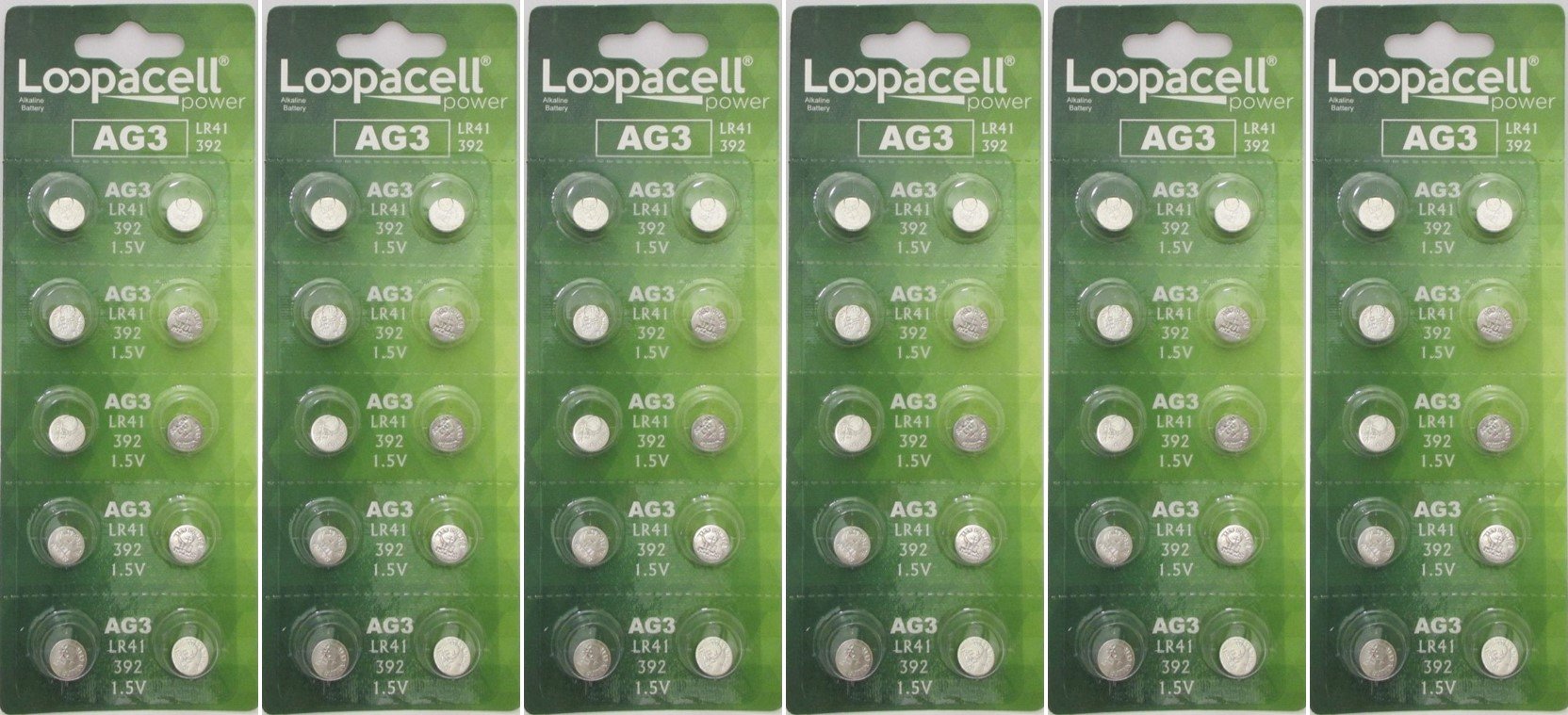 LOOPACELL AG3 Button Cell Alkaline Watch Battery X 60