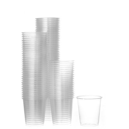 Disposable Plastic Cups Small, Clear 3.5 Oz. Snack & Drink Size  Party, Event, Wedding, Kids  Recyclable Drinkware  Tea, Soda, Water, Juice, Milk (10