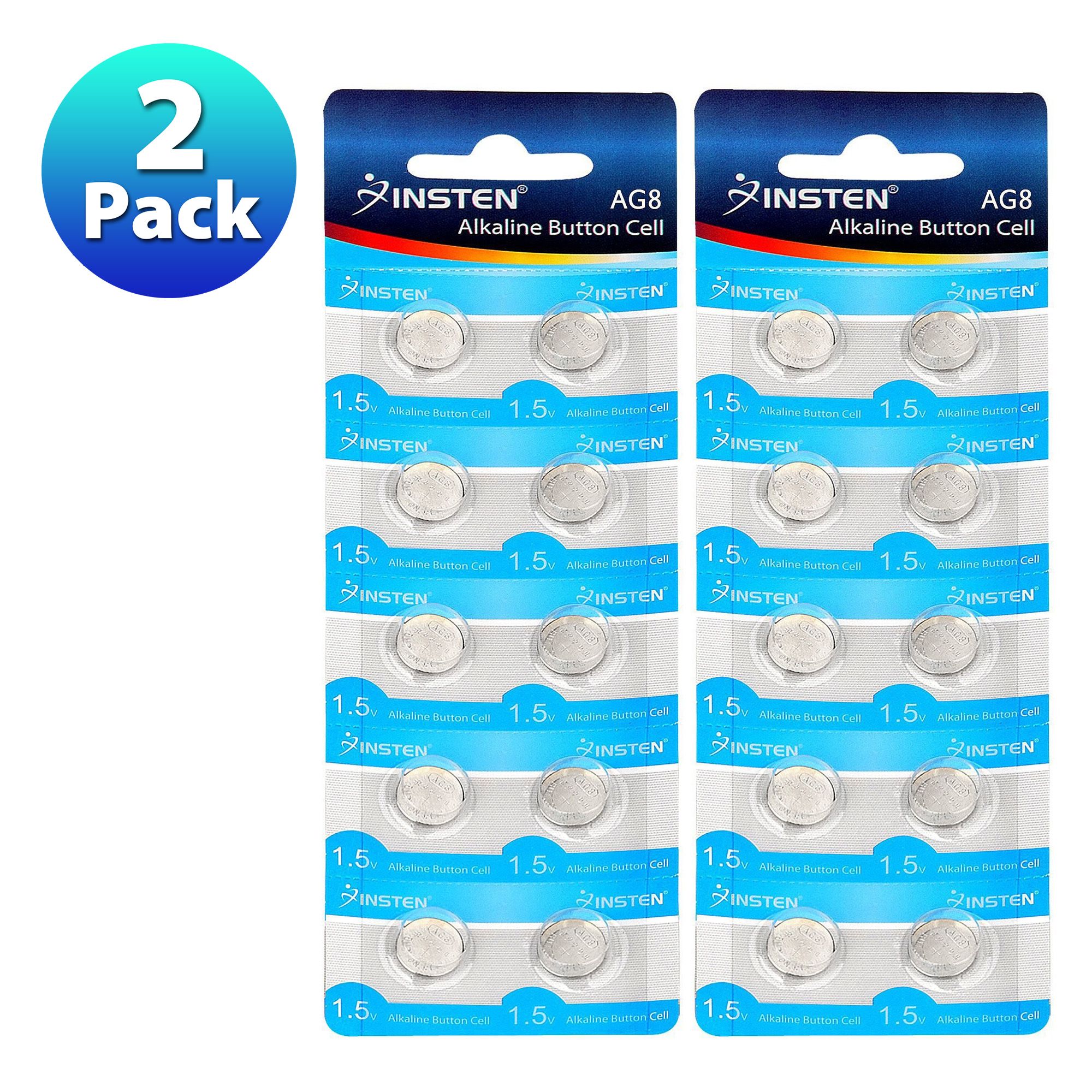 (Pack of 20 Pieces) Insten AG8 Alkaline Button Coin Cell Battery 191 23 280-30 34 381 391 609 91A D381 D391 GP91 L L1121 LR112 LR1120 LR55 S1121