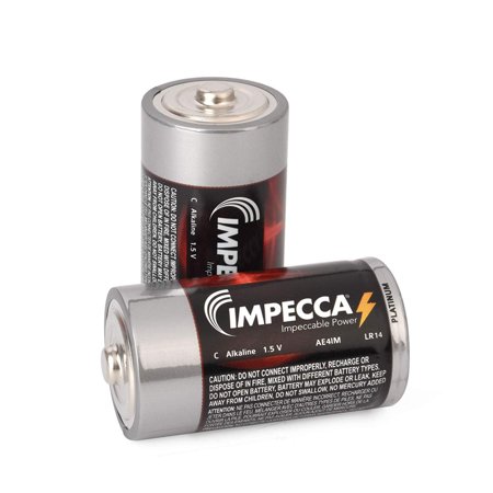 IMPECCA C Batteries (12 Pack) High Performance C Cell Alkaline Battery  1.5 Volt LR14 Non Rechargeable  Size C Alkaline Batteries for Everyday Use  12