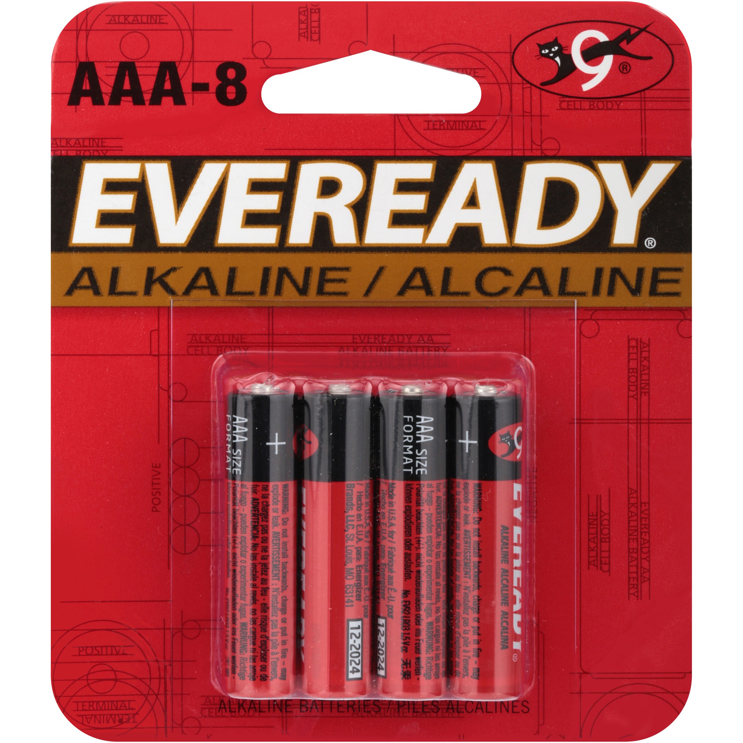 Eveready Alkaline AAA-8 Batteries 8 Pack