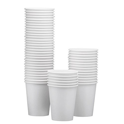 NYHI 200-Pack 8 Oz White Paper Disposable Cups â€“ Hot/Cold Beverage Drinking Cup for Water, Juice, Coffee or Tea â€“ Ideal for Water Cooler