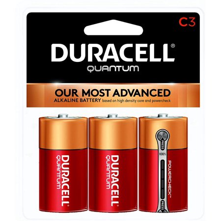 Duracell - Quantum C Alkaline Batteries - Long Lasting, All-Purpose C Battery for Household and Business, 3 Count (New Open Box)