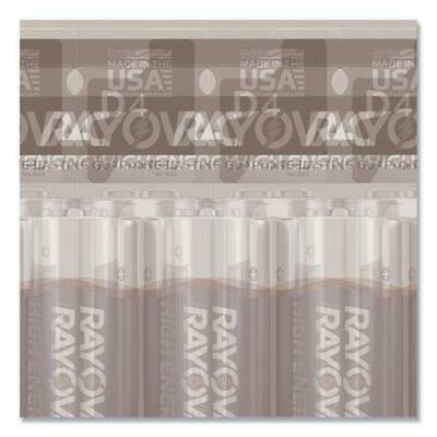 High Energy Premium Alkaline Battery, D, 4/Pack