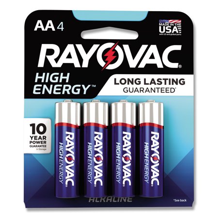 Rayovac®, 8154K, High Energy Premium Alkaline Battery, AA, 4/Pack (Bulk Discount Qty of 5 PK's of 4/ Total of 20)