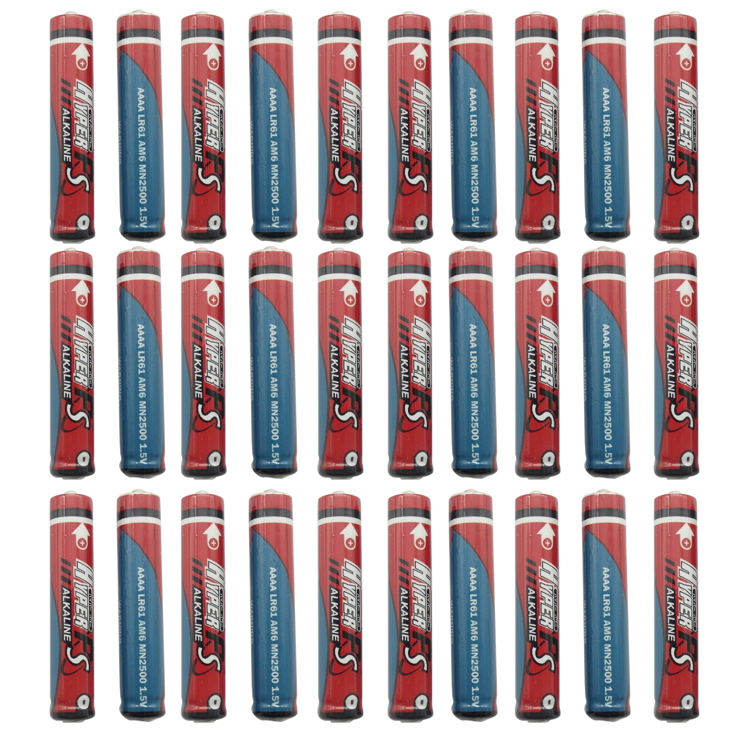 HyperPS - 30PCS - AAAA Alkaline Batteries MX2500, Mini, UM 6 (JIS), LR8D425, 25A for Streamlight Stylus Lights