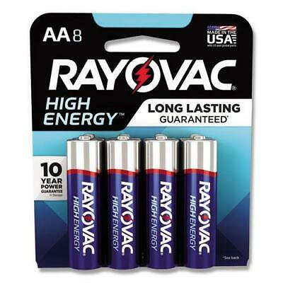 High Energy Premium Alkaline Battery, AA, 8/Pack