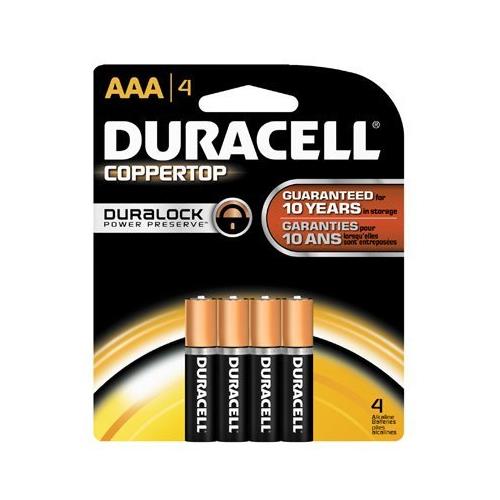 3 Pack - Duracell Coppertop AAA Alkaline Batteries 1.5 Volt 4 Each