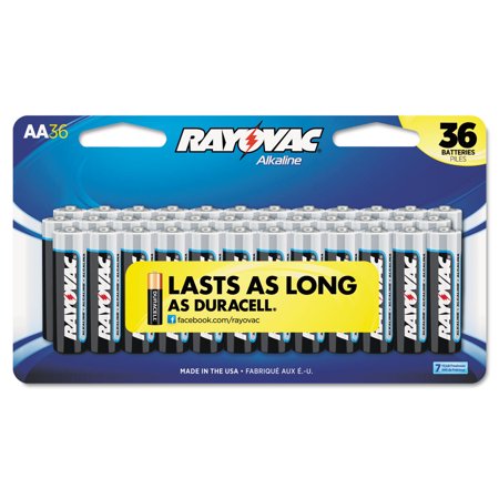 RAY81536LK High Energy Premium Alkaline Battery, AA, 36/Pack