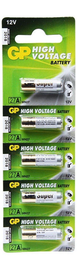 5 GP 27A High Voltage Super Alkaline 12V Batteries