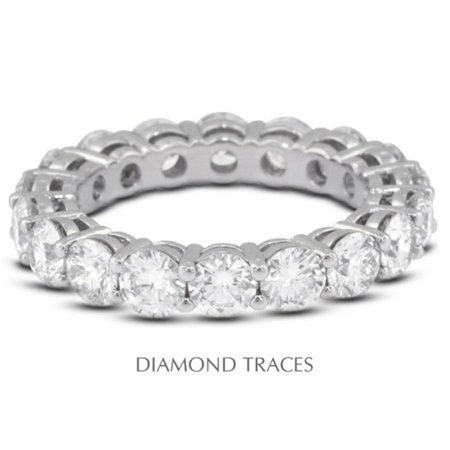UD-EWB446-9545 14K White Gold 4-Prong Setting 1.62 Carat Total Natural Diamonds Basket Eternity Ring