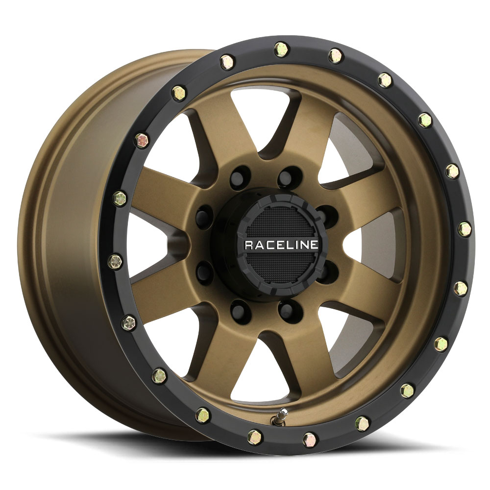 Raceline 935B-DEFENDER 18  Cast Aluminum Wheel  DEFENDER BLACK 18X9 8X180 +18mm Fits Select: 2013 GMC SIERRA K2500 SLE  2013 CHEVROLET SILVERADO K3500