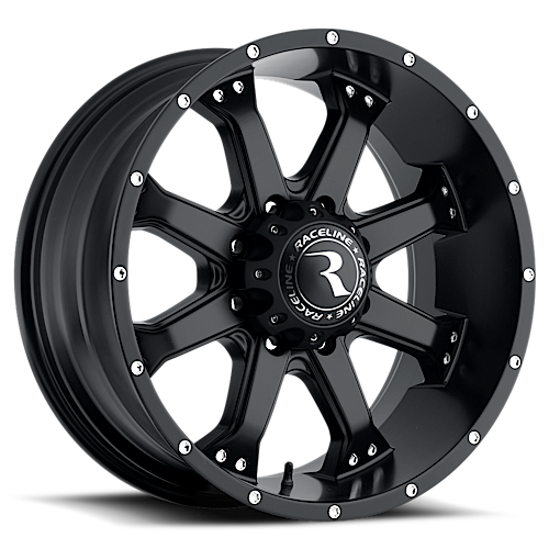 Raceline 991B-ASSAULT 17  Cast Aluminum Wheel  ASSAULT BLACK 17X9 5X5 0mm (5 B/S)
