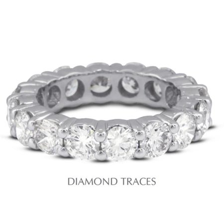 UD-EWB100-9303 18K White Gold 4-Prong Setting 2.21 Carat Total Natural Diamonds Classic Eternity Ring