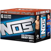 NOS High Performance Energy Drink, 12 Fl Oz, 6 Count(Case of 2)