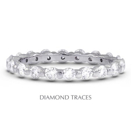 UD-EWB102-8994 14K White Gold Bar Setting 1.13 Carat Total Natural Diamonds Classic Eternity Ring