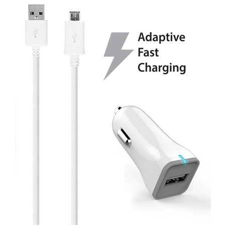 BlackBerry Curve 3G 9300 Charger Micro USB 2.0 Cable Kit by Ixir (Car Charger + Cable) True Digital Adaptive Fast Charging Uses Dual Voltages for up t