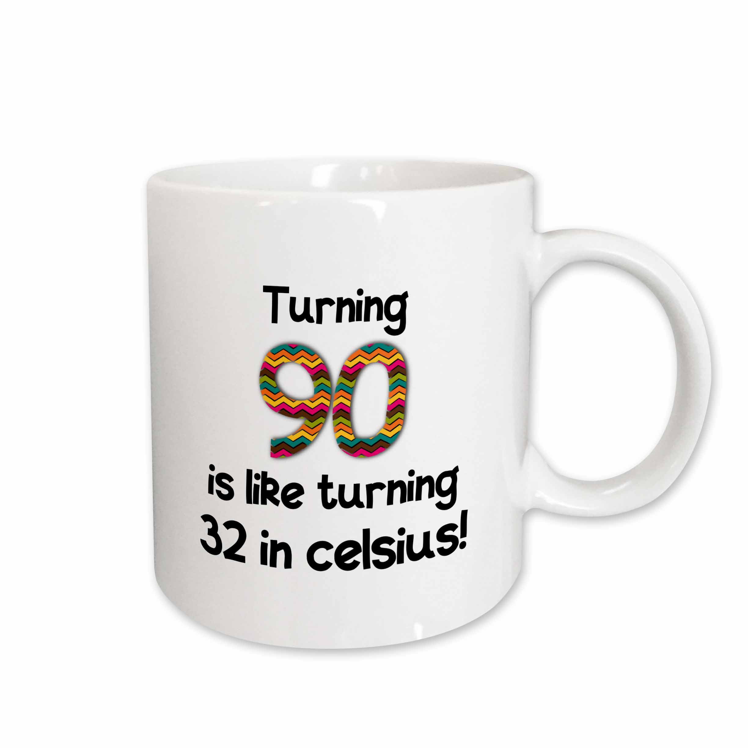 Turning 90 Is Like Turning 32 in Celsius - Humorous 90th Birthday Gift 15oz Two-Tone Blue Mug Mug-184969-11