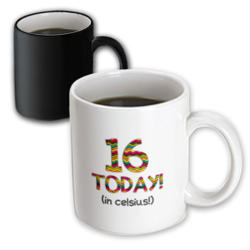 3dRose 16 Today� in Celsius - Funny 60th Birthday. 16C Is 60 in Fahrenheit - Magic Transforming Mug  11-ounce