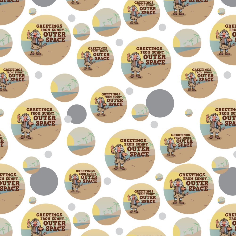 Greetings from Sunny Outer Space Uncle Travelling Matt Fraggle Rock Premium Gift Wrap Wrapping Paper Roll