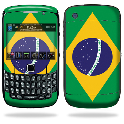 Skin Decal Wrap Compatible with Blackberry Curve 8500 8520 8530 Brazilian Flag