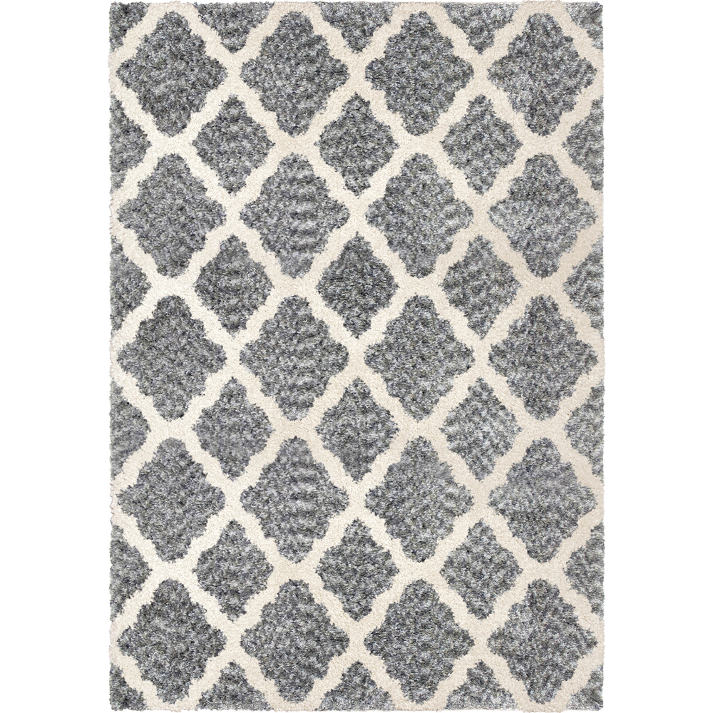 Adderley Talisman Shag Area Rug 8306 Gray Ogee Fluffy