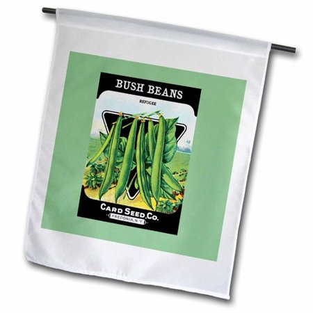 3dRose Bush Beans Refugee Bean Seed Packet from Card Seed Company Polyester 1 6   X 1  Garden Flag