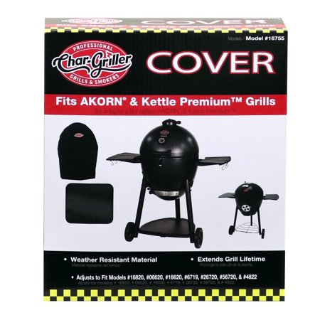 Char-Griller Akorn & Kettle Premium Grill Cover, 6755, Black