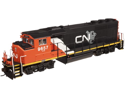Atlas HO Scale GMD GP40-2W Standard DC Master Silver Canadian National/CN #9657