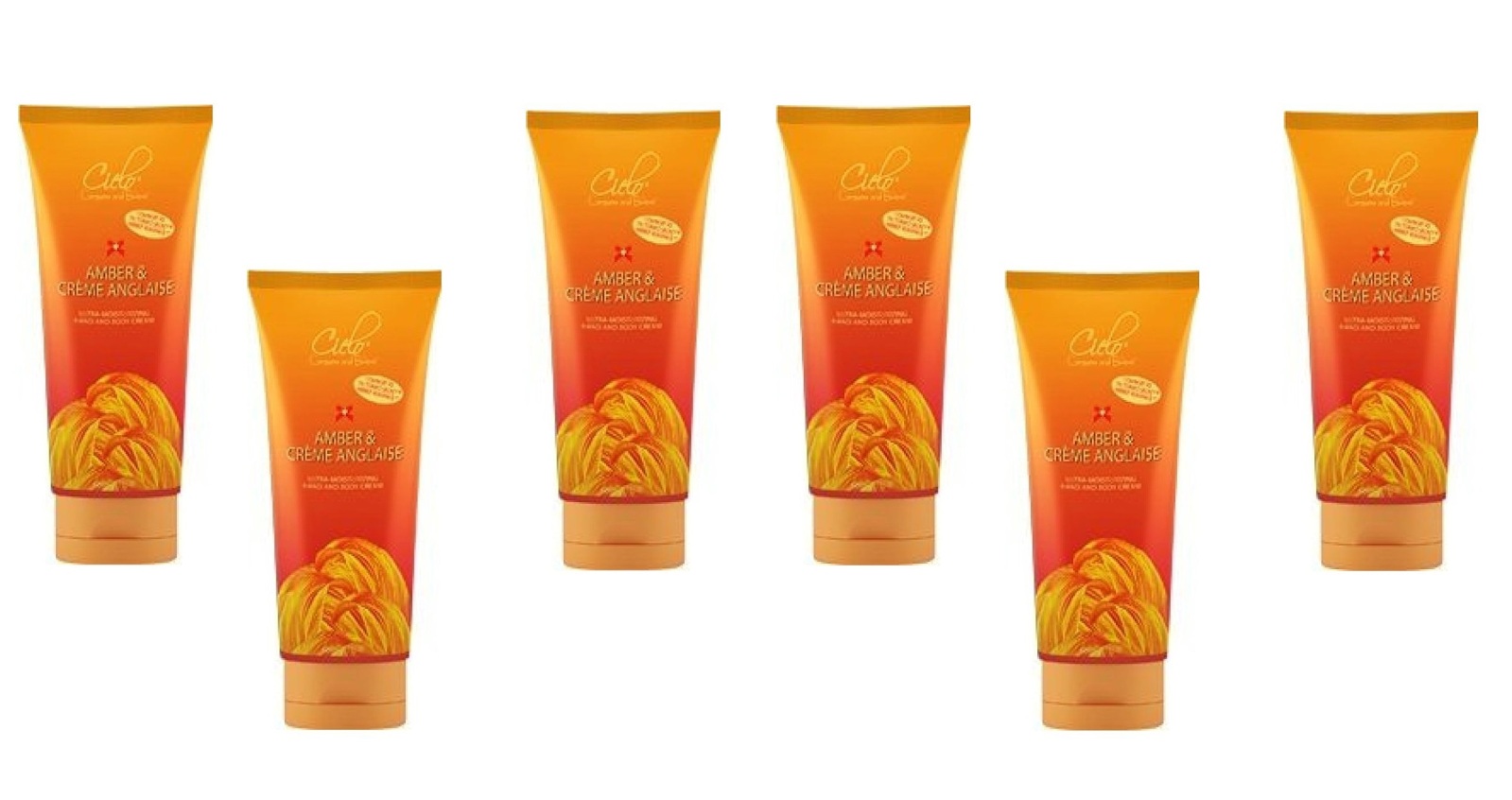Cielo Body Lotion Amber & Creme Anglaise 6.7 Fl Oz (Pack of 6) + Makeup Blender Stick, 12 Pcs