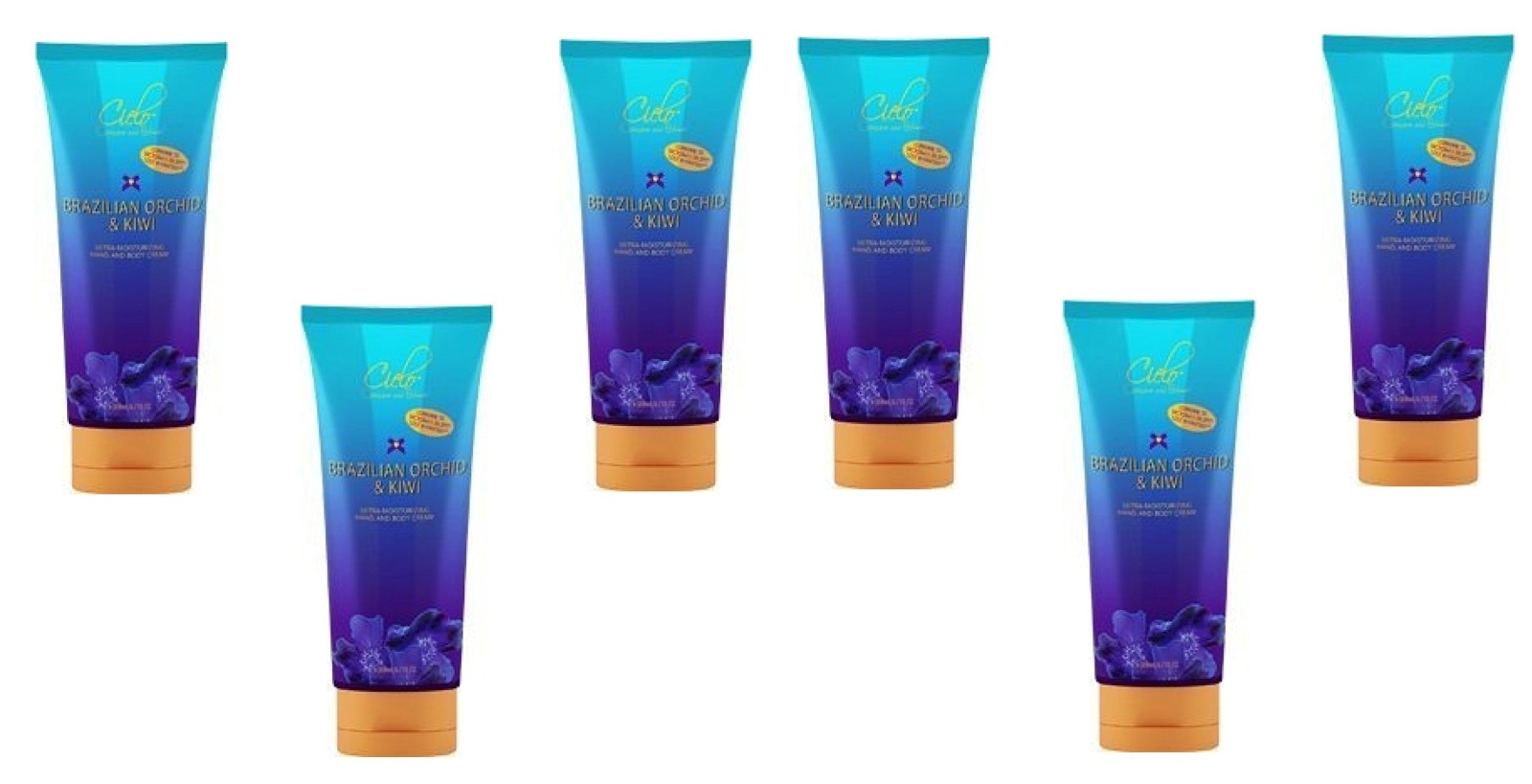 Cielo Body Lotion Orchid & Kiwi 6.7 Fl Oz (Pack of 6) + Makeup Blender Stick, 12 Pcs