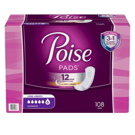 Poise Absorbent Pads  108 Count