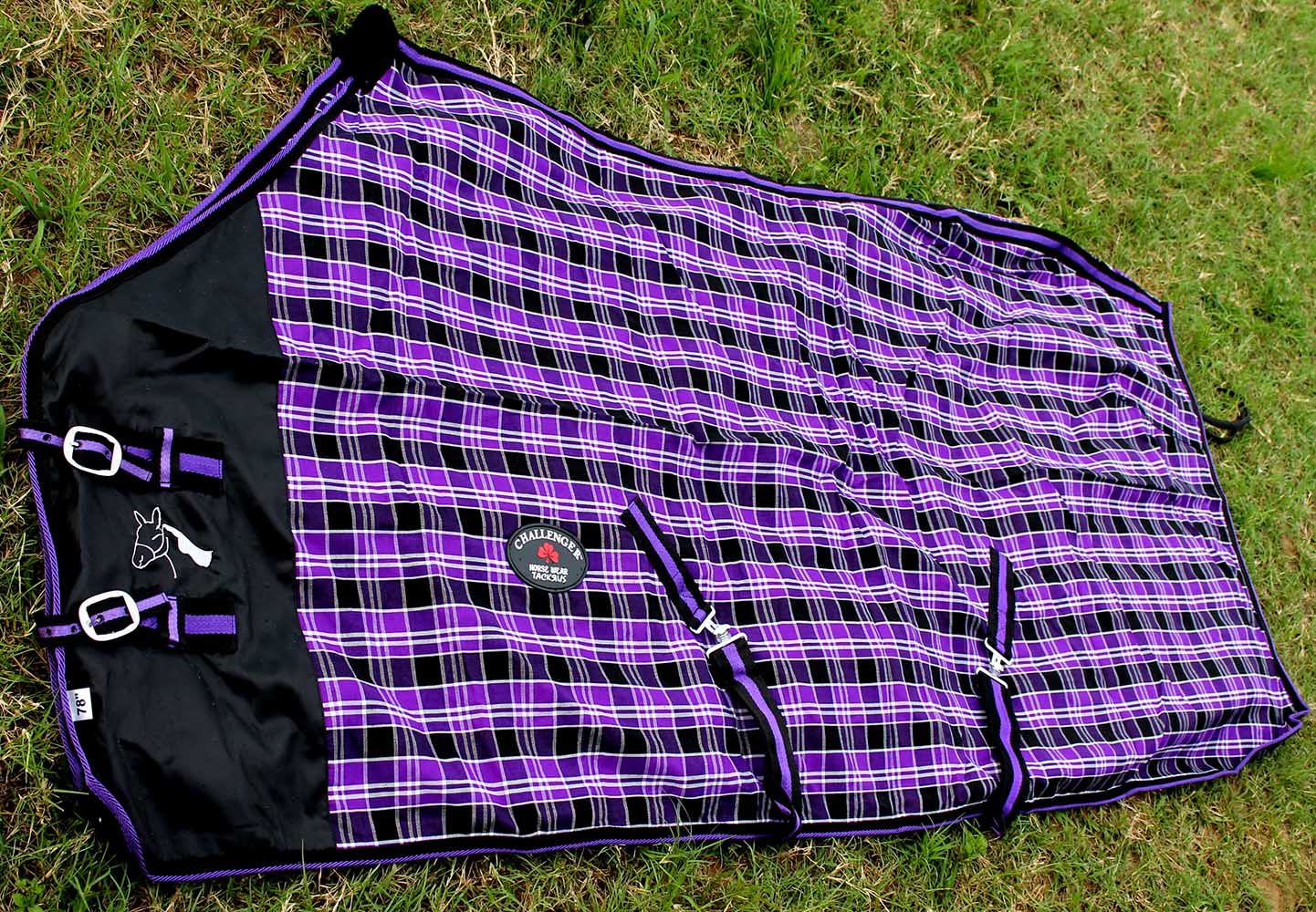 Horse Cotton Sheet Blanket Rug Summer Spring Purple 5330