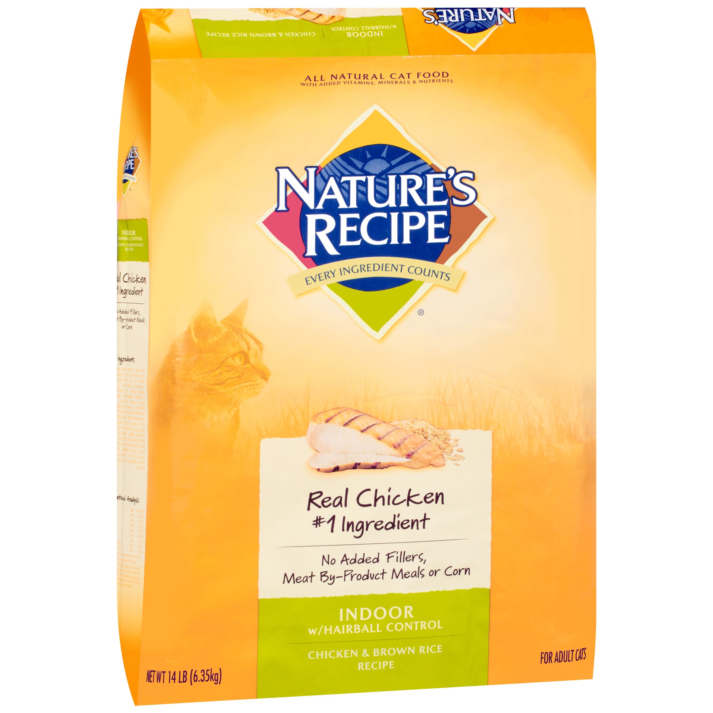 Nature's Recipe Indoor Chicken & Brown Rice Recipe Dry Cat Food, 14 Lb