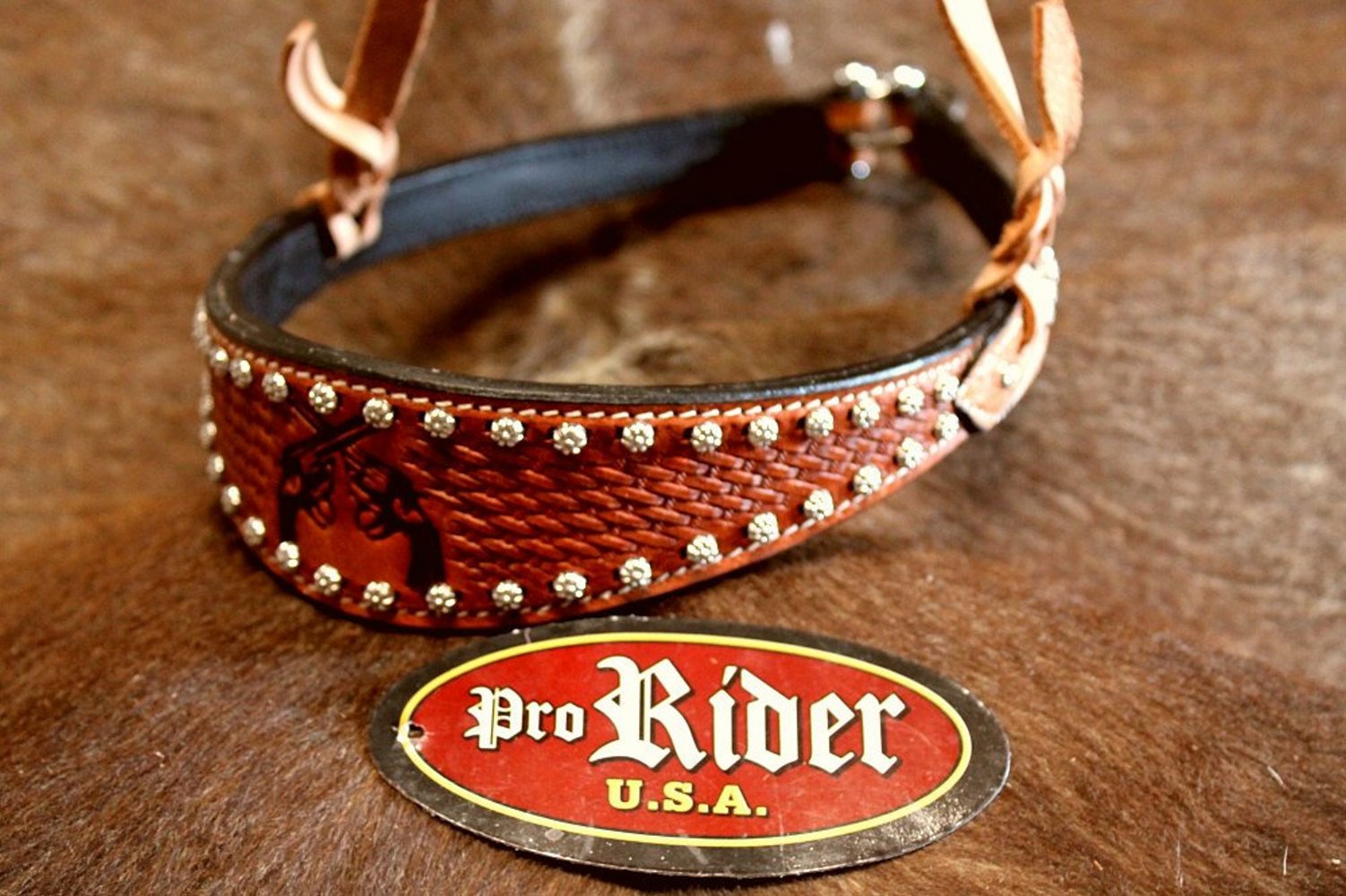 Horse Show Bridle Western Leather Barrel Racing Tack Rodeo Noseband 9905