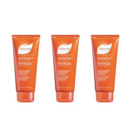 Phytoplage Shampooing Gel, Moisturizing Hair & Body Wash, 6.5 Oz (Pack of 3) + Schick Slim Twin ST for Sensitive Skin