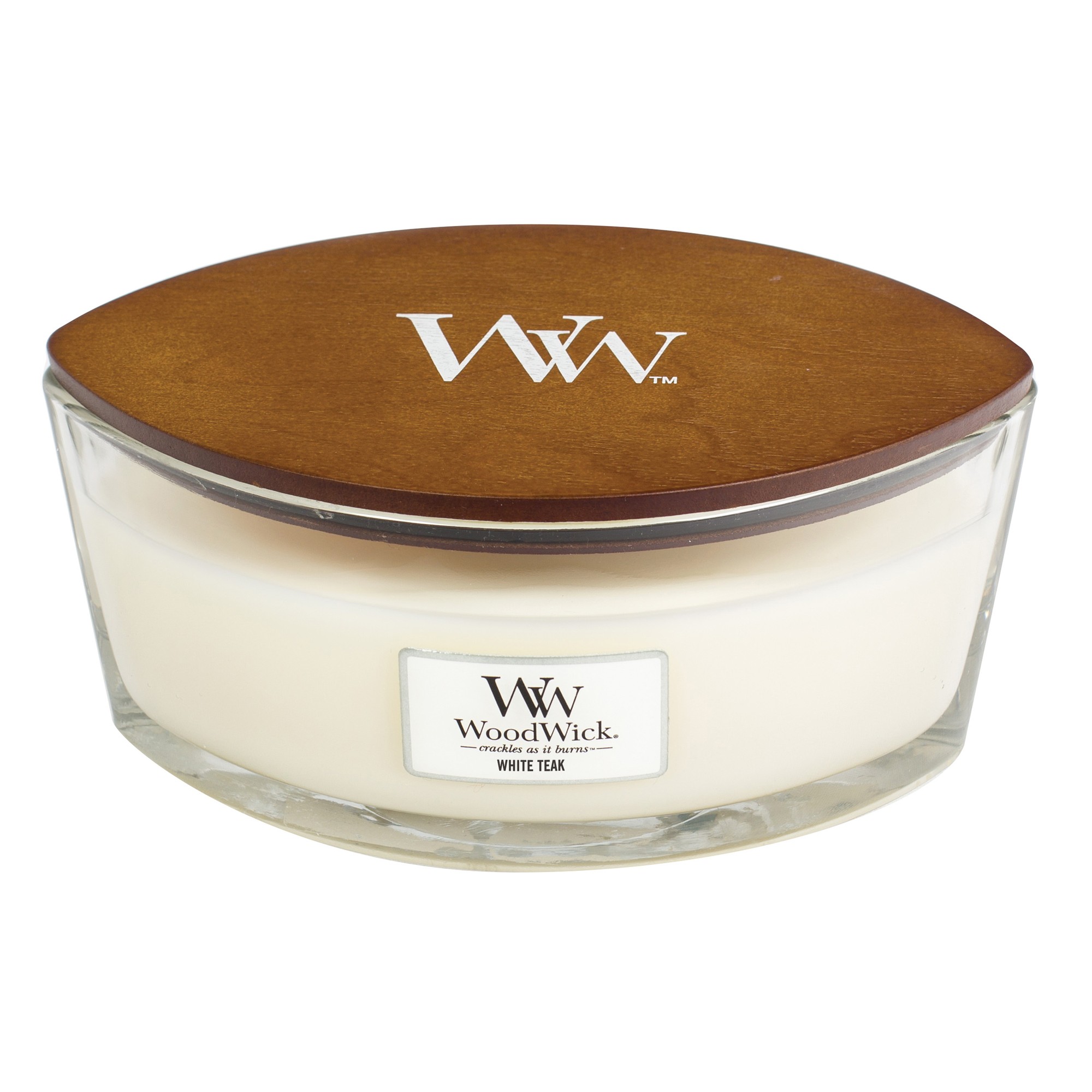 WoodWick White Teak - Ellipse Candle