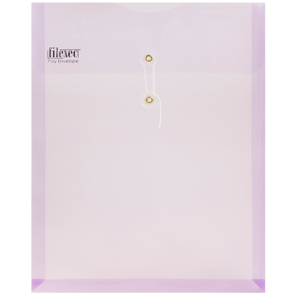 JAM Paper Plastic Envelopes with Button & String Tie Closure, Letter Open End, 10 1/4