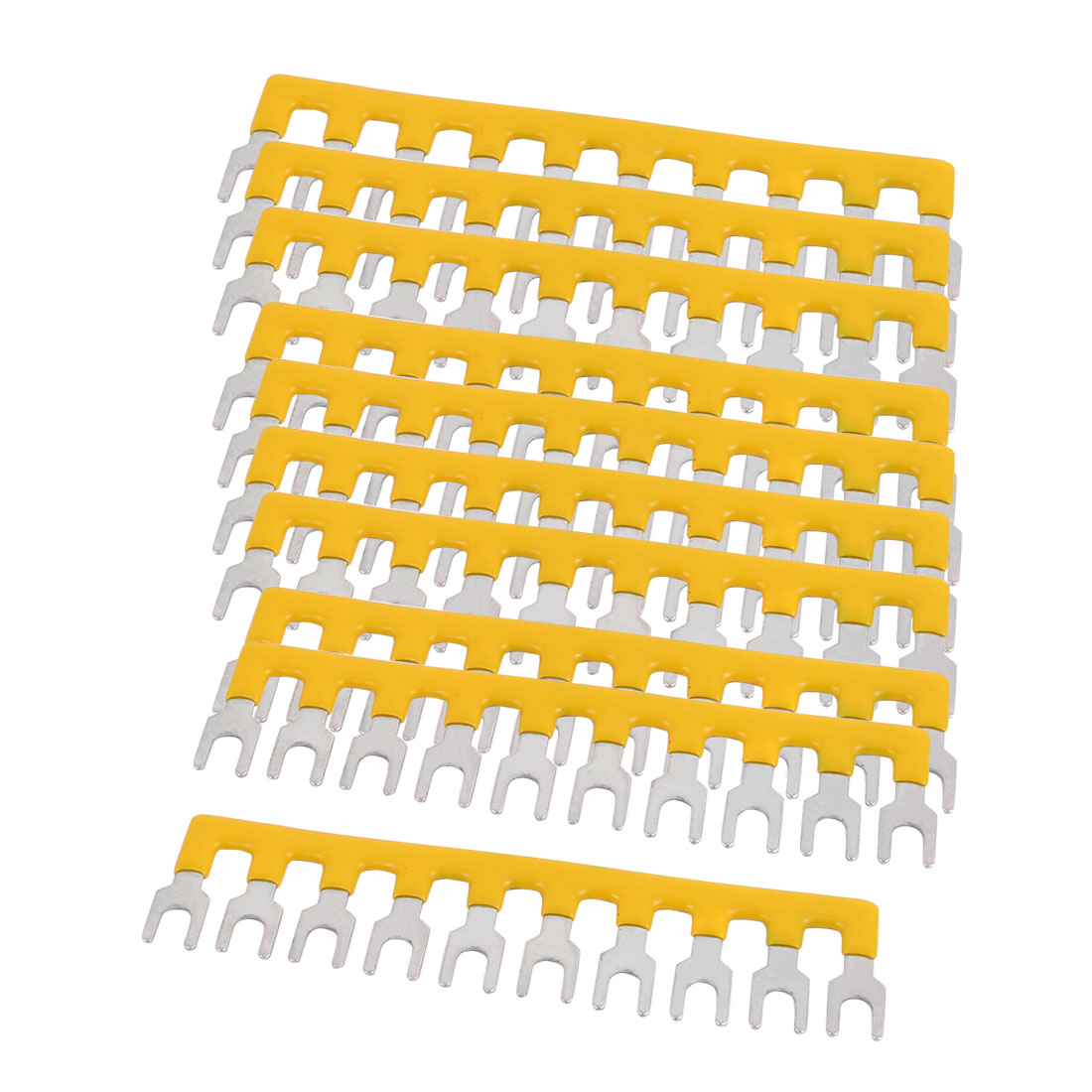 10PCS TBD-20A 6mm Pitch 10 Position PCB Terminal Block Strip Barrier Yellow