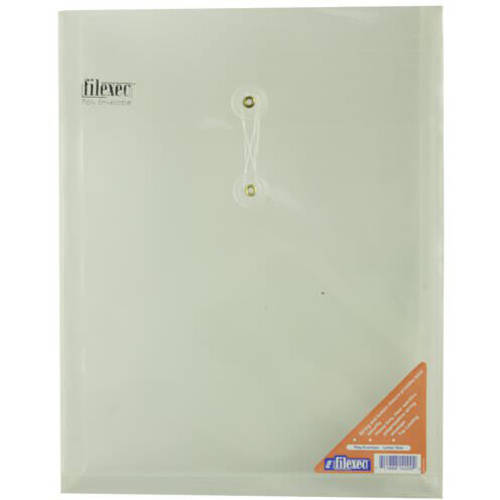JAM Paper Plastic Envelope with Button and String Tie Closure, Letter Open End, 9 3/4
