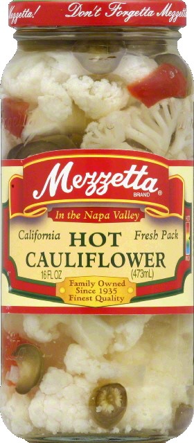 Mezzetta Hot Cauliflower  Fresh Pack Hot  Certified Gluten Free and Keto Verified  16 Oz