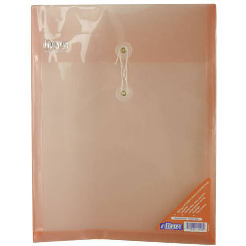 JAM Paper Plastic Envelopes with Button and String Tie Closure, Letter Open End, 9 3/4