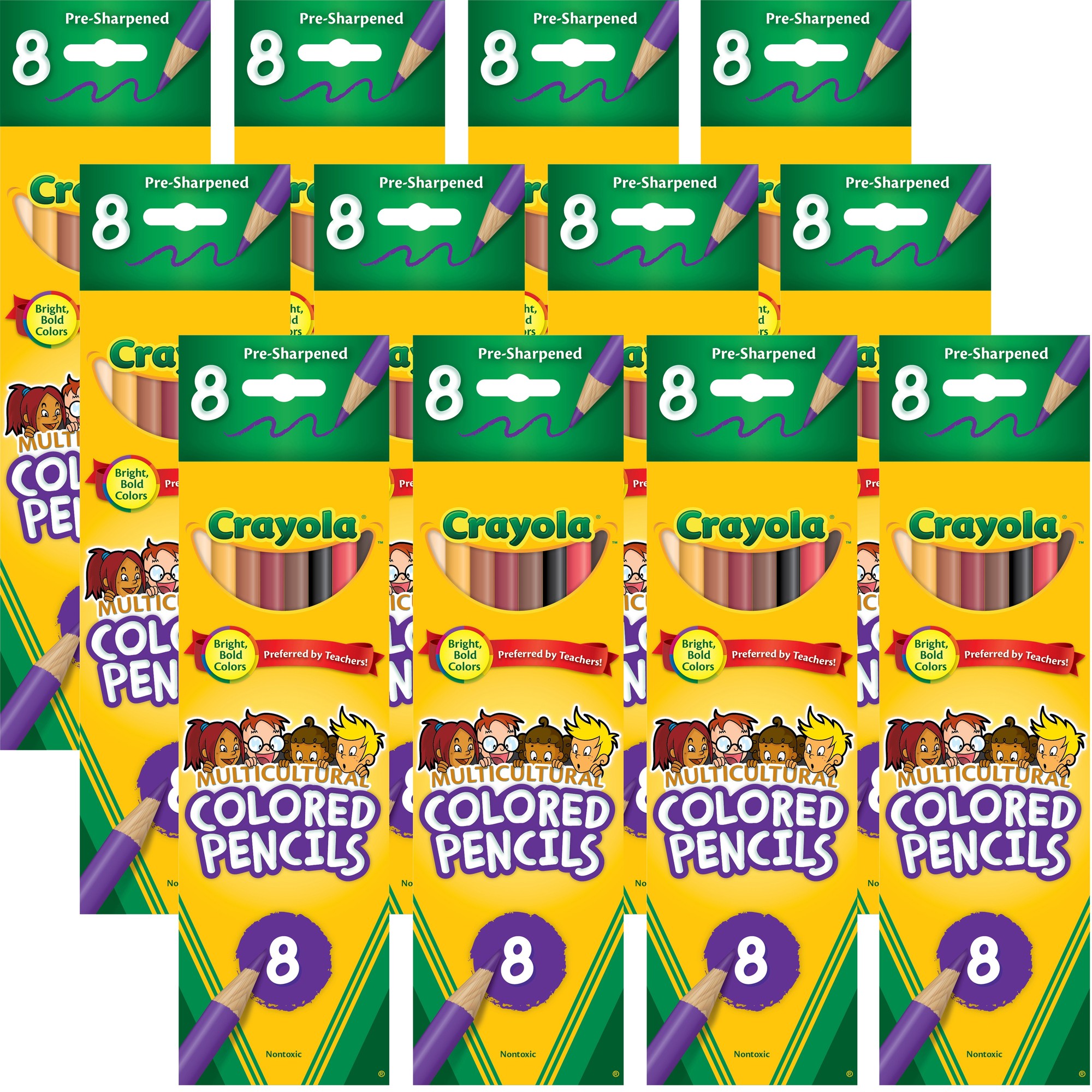 Crayola Multicultural Colored Pencils 8 Count -Multipack of 12