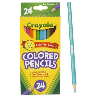 New 218400  24 Ct Crayola Long Colored Pencils (36-Pack) Cheap Wholesale Discount Bulk Stationery Cylinder