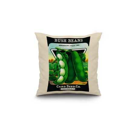 Bush Beans Seed Packet (18x18 Spun Polyester Pillow, White Border)