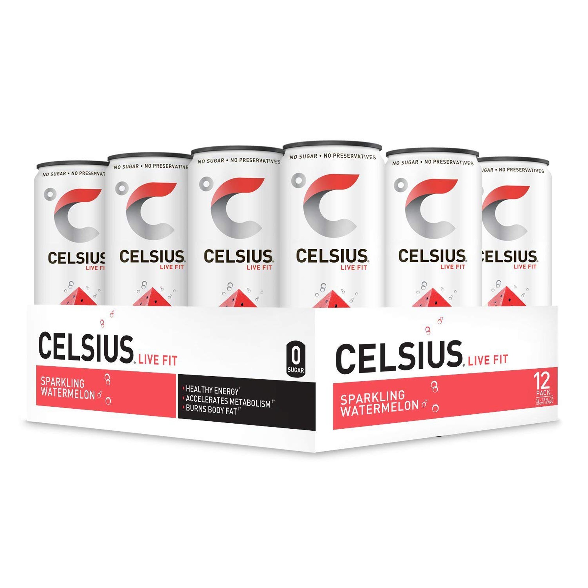 Celsius Energy Drink Sparkling Watermelon 12 Fl Oz Each / Pack of 12