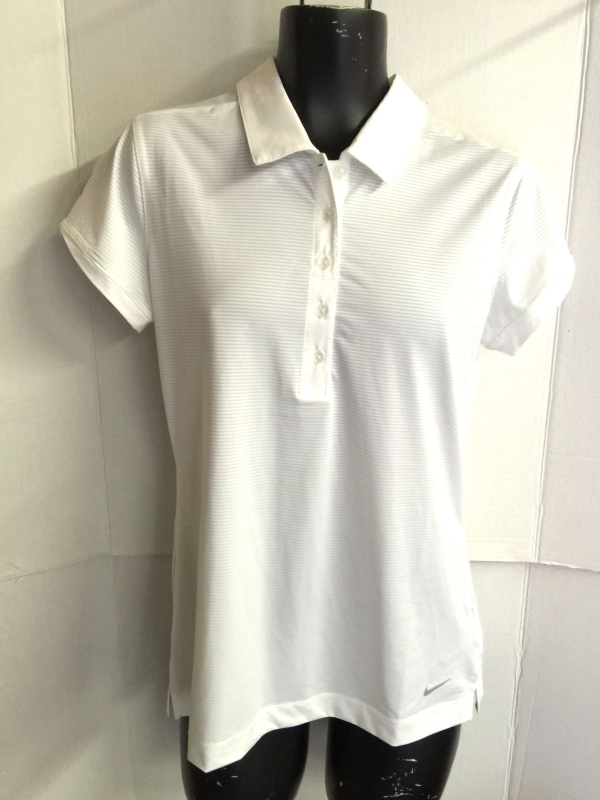 Nike WOMENS Golf Mini Stripe Polo DRI-FIT 717390 100 Size L Retail $65 New