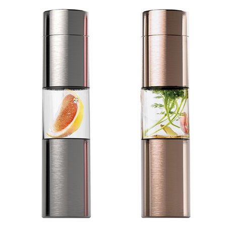 ASOBU 15-Ounce Flavor U See Water Bottle (Gold/Silver), 2 Pack